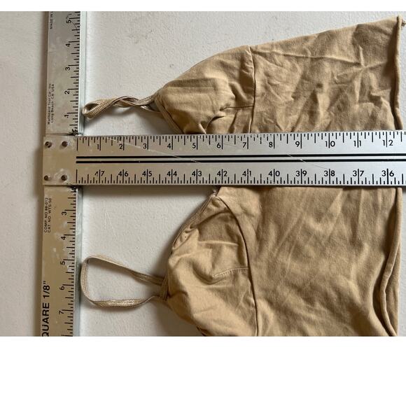 Cotton Spandex Los Angeles Apparel Tan Color Women Top Size Medium - Picture 4 of 5
